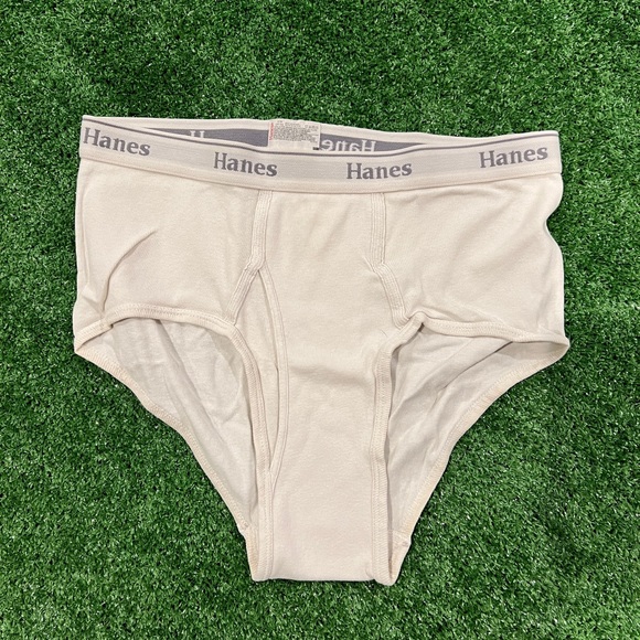 🩲 LARGE WHITE COTTON HANES BRIEFS - Picture 1 of 4